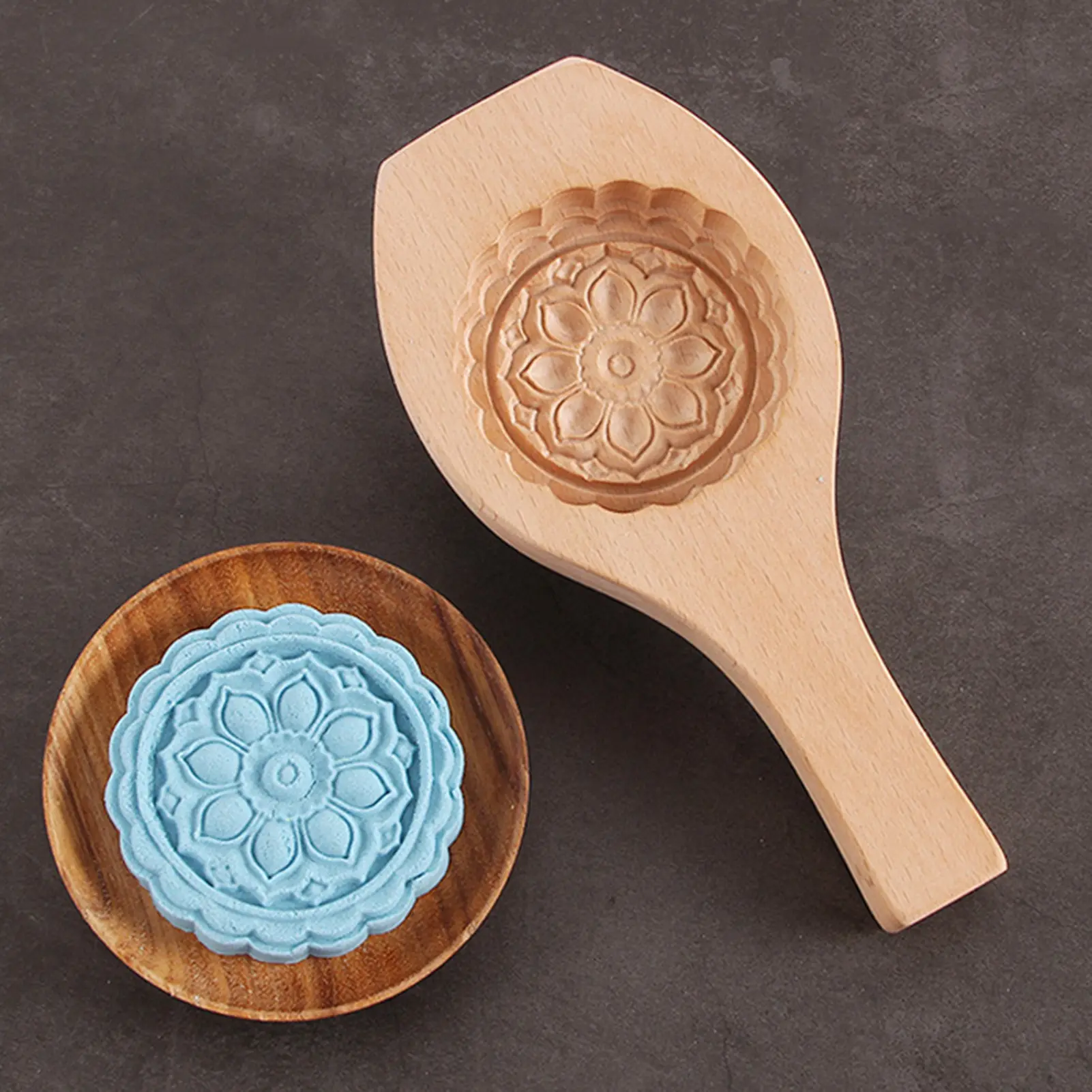 Wooden Pastry Mold Baking Tool Press Cake Mold Wooden Traditional Moon Cake Mould Making Mung Bean Cake Mold Dry Baking Mold