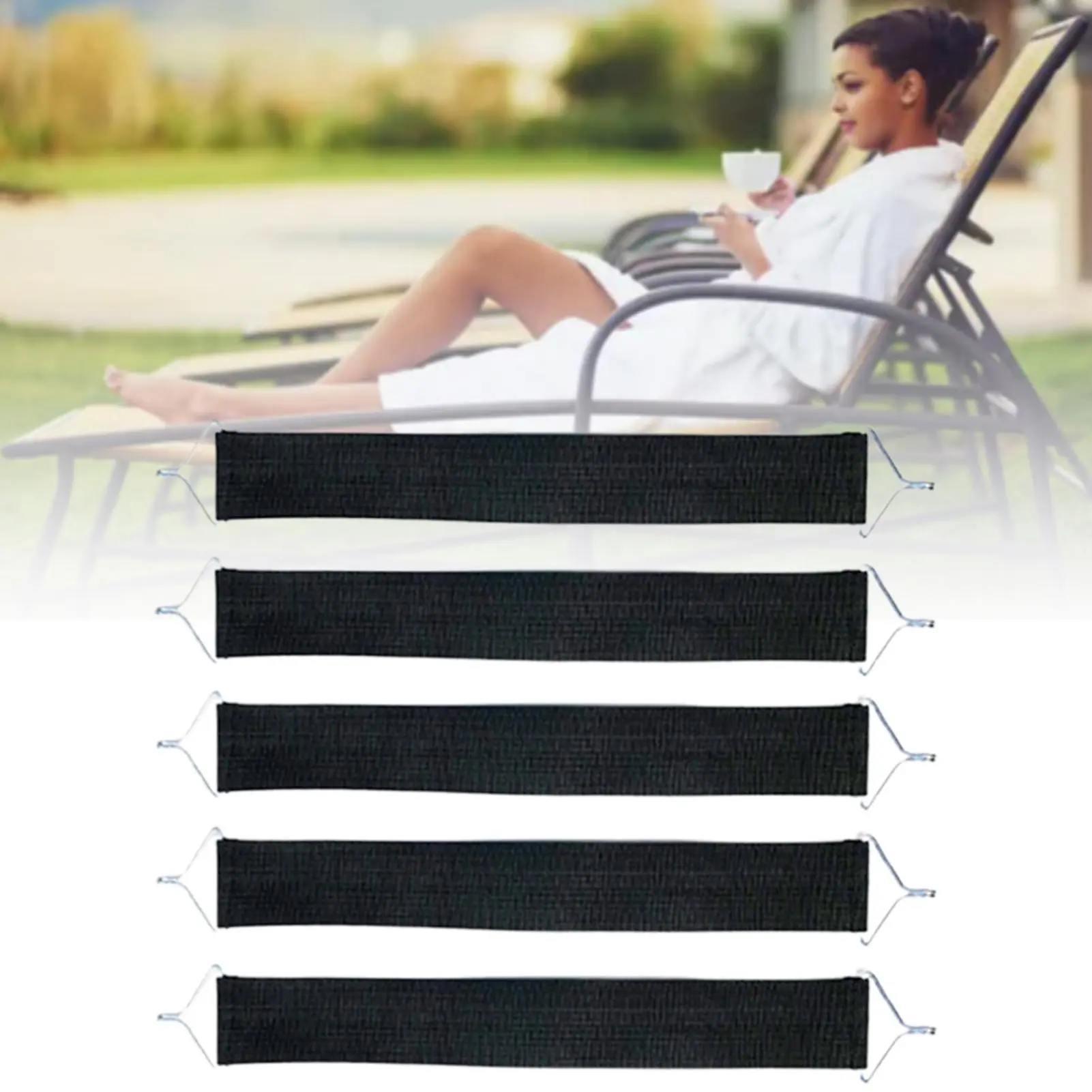 Folding Chair Fabric Bands 5 Pieces Lounge Chair Replacement Laces Cord Heavy-Duty Recliner Repair Part Tear-Resistant Seat