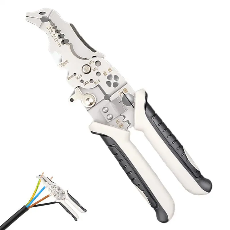 Electrical Wire Pliers Foldable Cable Cutters Pliers Wire Stripper Wire Crimper Pliers Electrical Wire Cutter Stripper Hand Tool