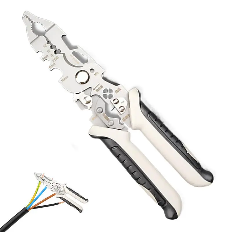 Electrical Wire Pliers Foldable Cable Cutters Pliers Wire Stripper Wire Crimper Pliers Electrical Wire Cutter Stripper Hand Tool