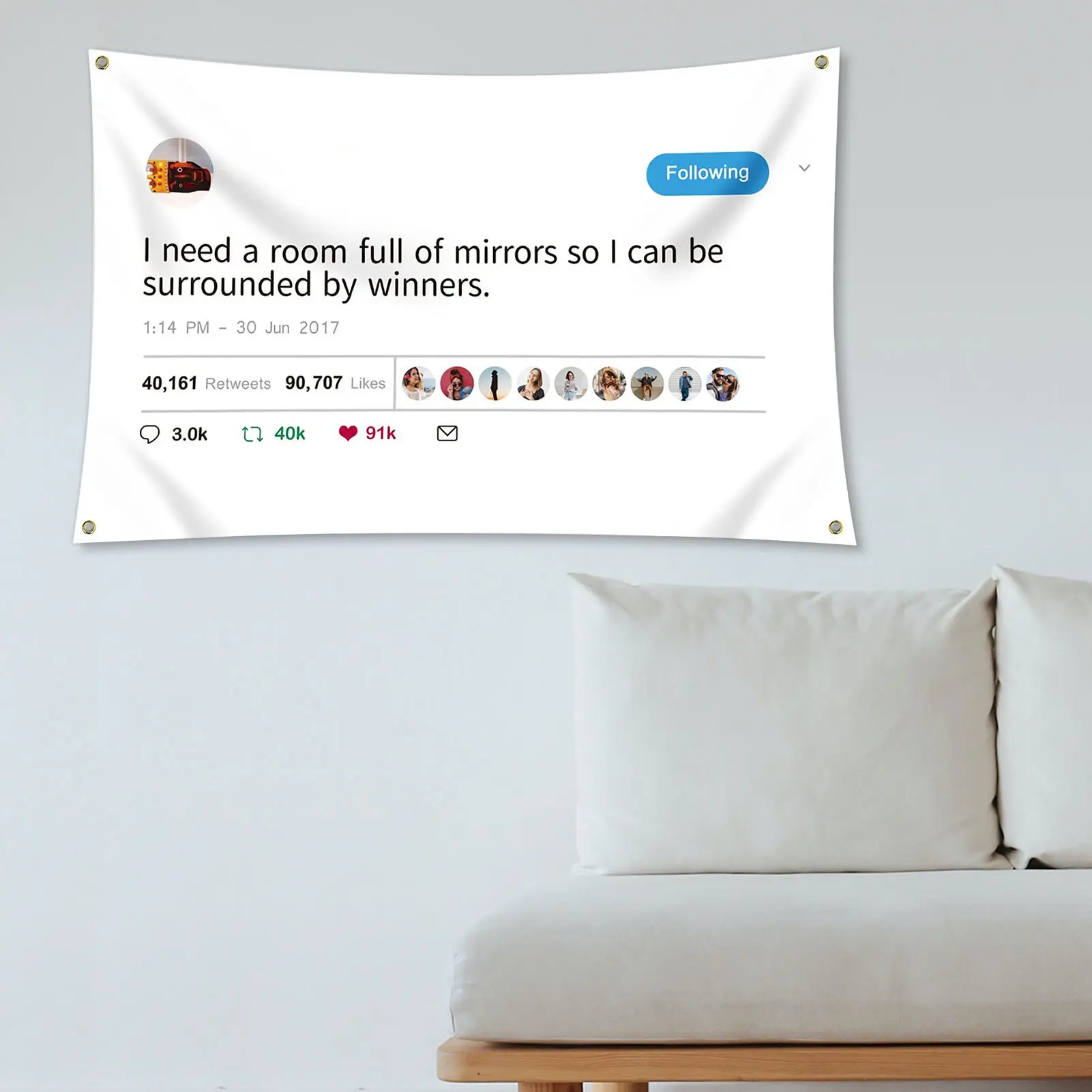 Kanye West Rapper Mirrors Tweet 3x5 Feet Flag Banner With Brass Grommets  I Need A Room Full Of Mirrors So I Can Be Surrounded B