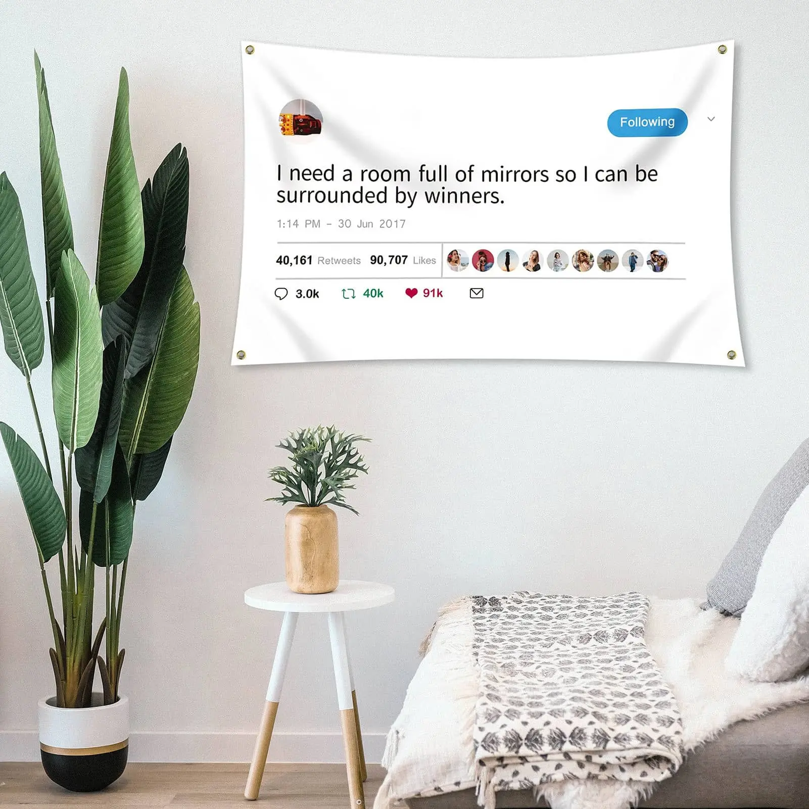 Kanye West Rapper Mirrors Tweet 3x5 Feet Flag Banner With Brass Grommets  I Need A Room Full Of Mirrors So I Can Be Surrounded B