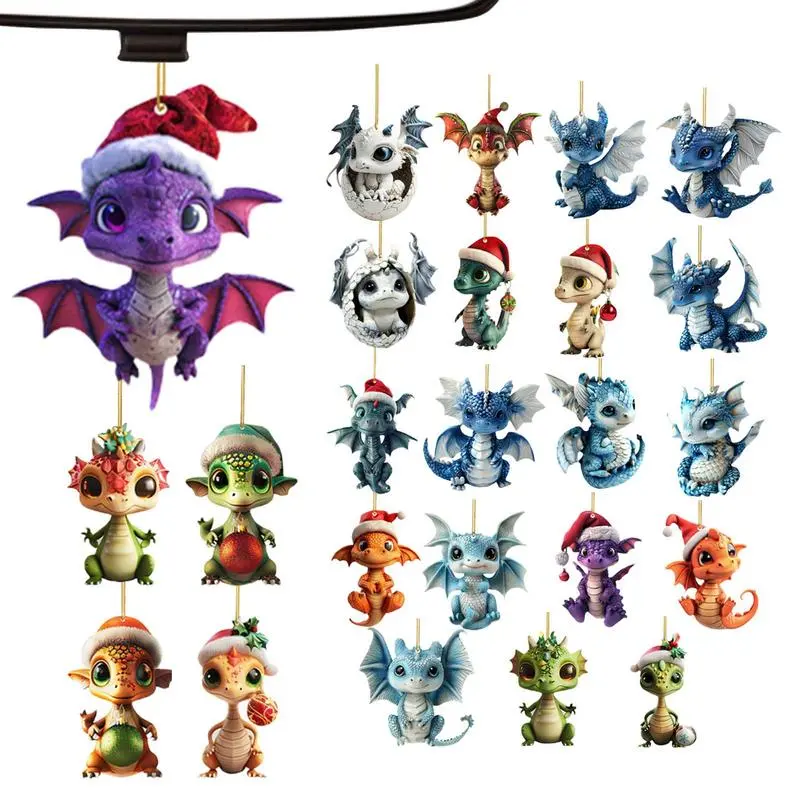 Advent Calendars  2024 Christmas Dragon Calendar  2024 Christmas Advent Acrylic Dinosaur Ornament  24 Days Christmas Calendar