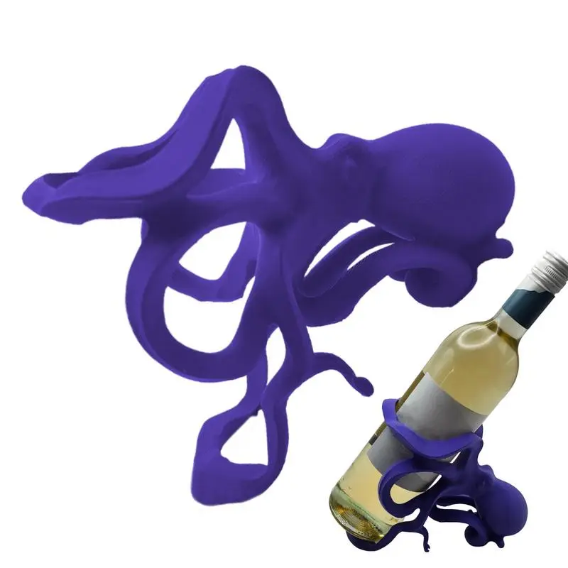 Wine Bottle Rack Octopus Wine Bottle Storage Rack Freestanding Animal Statue Storage Organizer Collectible Figurines Desk Decor