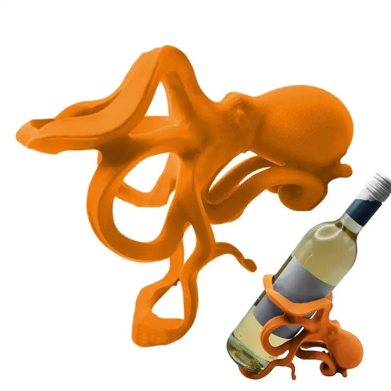 Wine Bottle Rack Octopus Wine Bottle Storage Rack Freestanding Animal Statue Storage Organizer Collectible Figurines Desk Decor