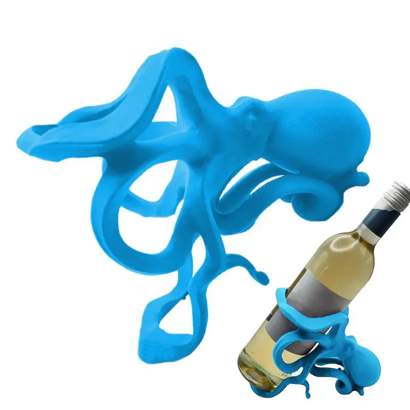 Wine Bottle Rack Octopus Wine Bottle Storage Rack Freestanding Animal Statue Storage Organizer Collectible Figurines Desk Decor