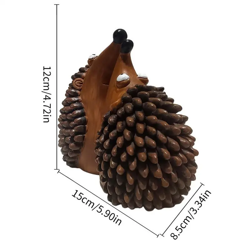 Hedgehog Garden Statue Valentine Cartoon Couple Animal Figures 15x12cm/5.91x4.72 Inch Cute Hedgehog Partner Decoration