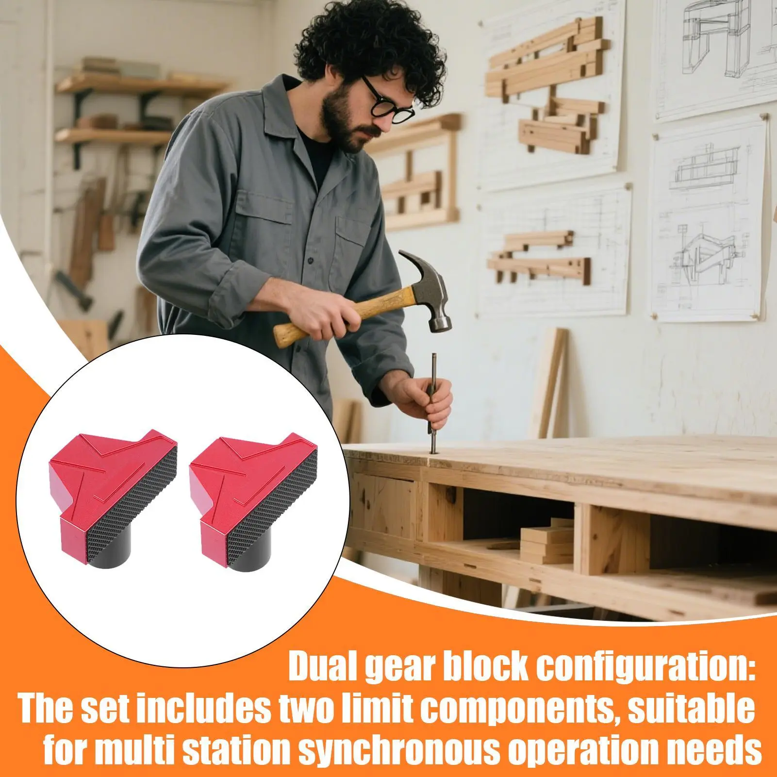 Bench Dog 2 Piece Peg Clamp Non-Slip Tools Accessories Stopper For Carpentry Crafts Furniture-Making Home Workshop