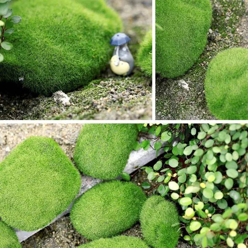 moss balls Realistic Terrarium Moss Miniature Aquarium Plant Algae Fish Shrimp Tank Ornament Simulation Green Algae Balls