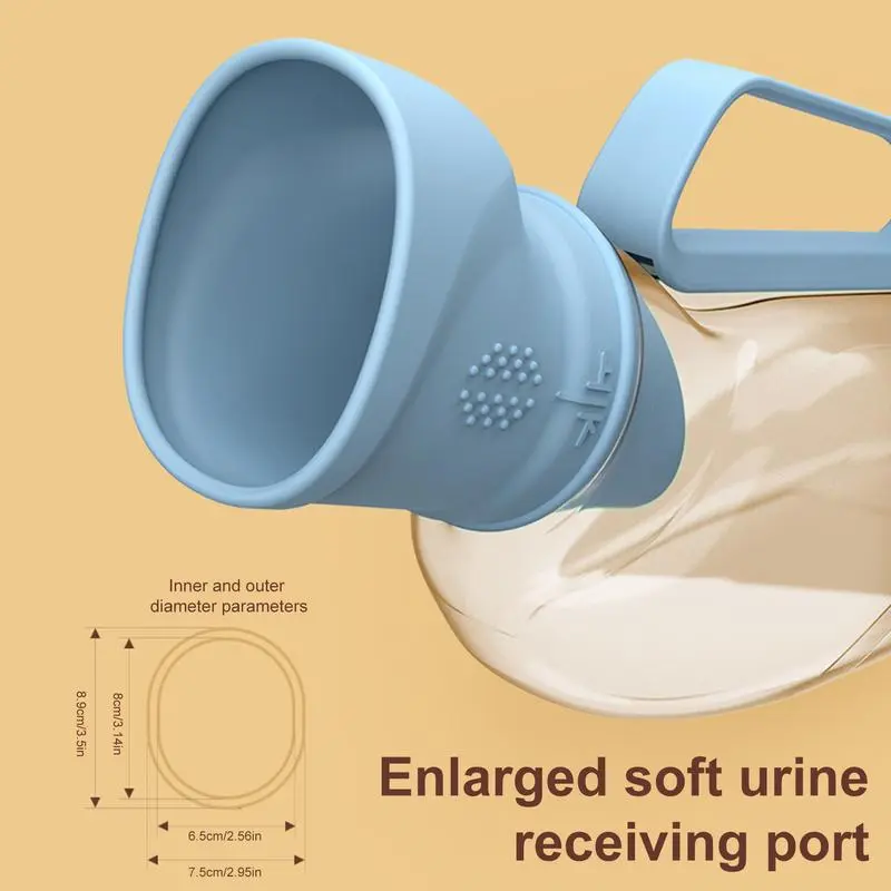 Urinal Bottle 1200ml Spill Proof Pee Container Odor Resistant Cover Leak Proof Male Urinals Container Men's Urinal Bottle