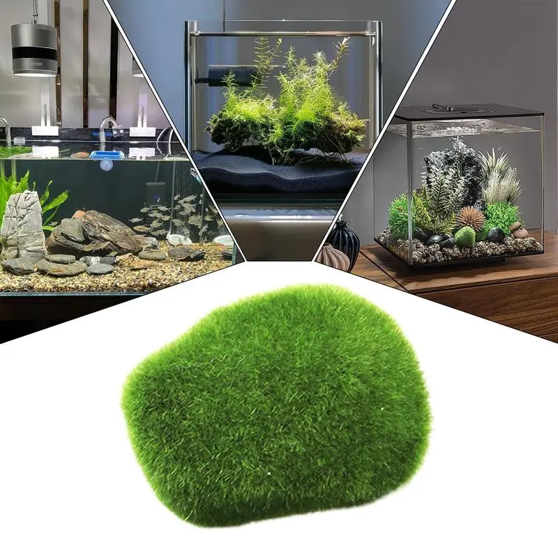 moss balls Realistic Terrarium Moss Miniature Aquarium Plant Algae Fish Shrimp Tank Ornament Simulation Green Algae Balls