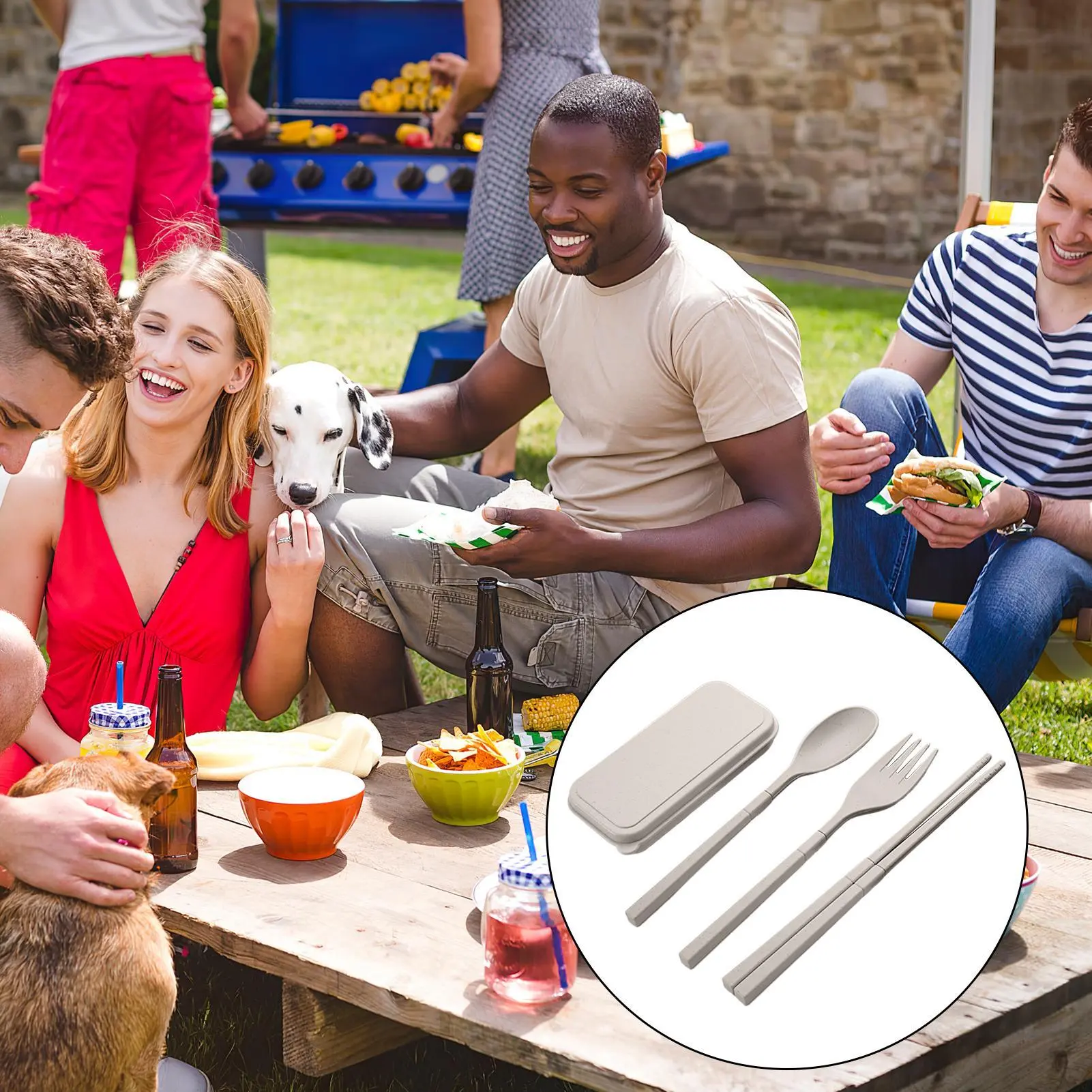 Portable Utensils Set Portable Chopsticks Tableware Travel Cutlery Set Detachable Tableware Spoons Forks Reusable For Camping
