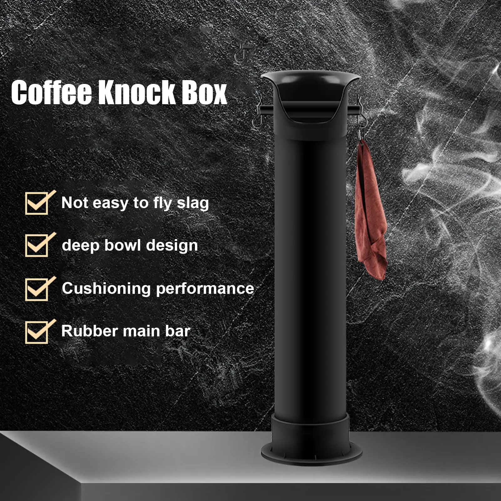 Coffee Knock Bin Coffee Knock Box Commercial Floor Standing Coffee Grounds Collection Bin for Restaurants Home Kitchens
