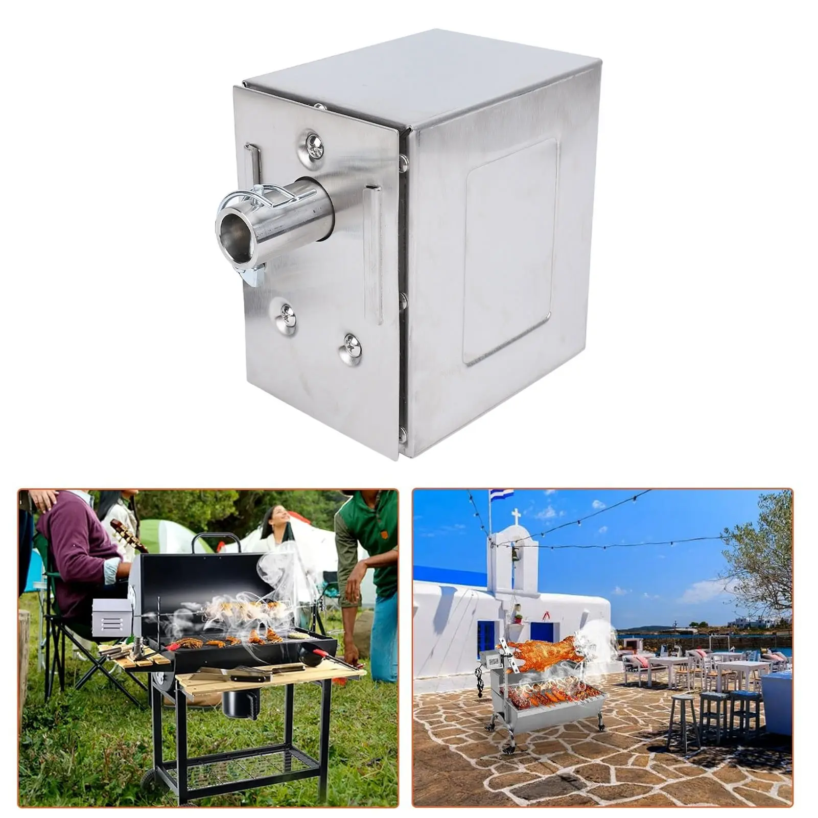 BBQ Rotisserie Motor 100-240V 45W Grill Electric Replacement Rotisserie Motor High Load Capacity Stainless Steel for Outdoor