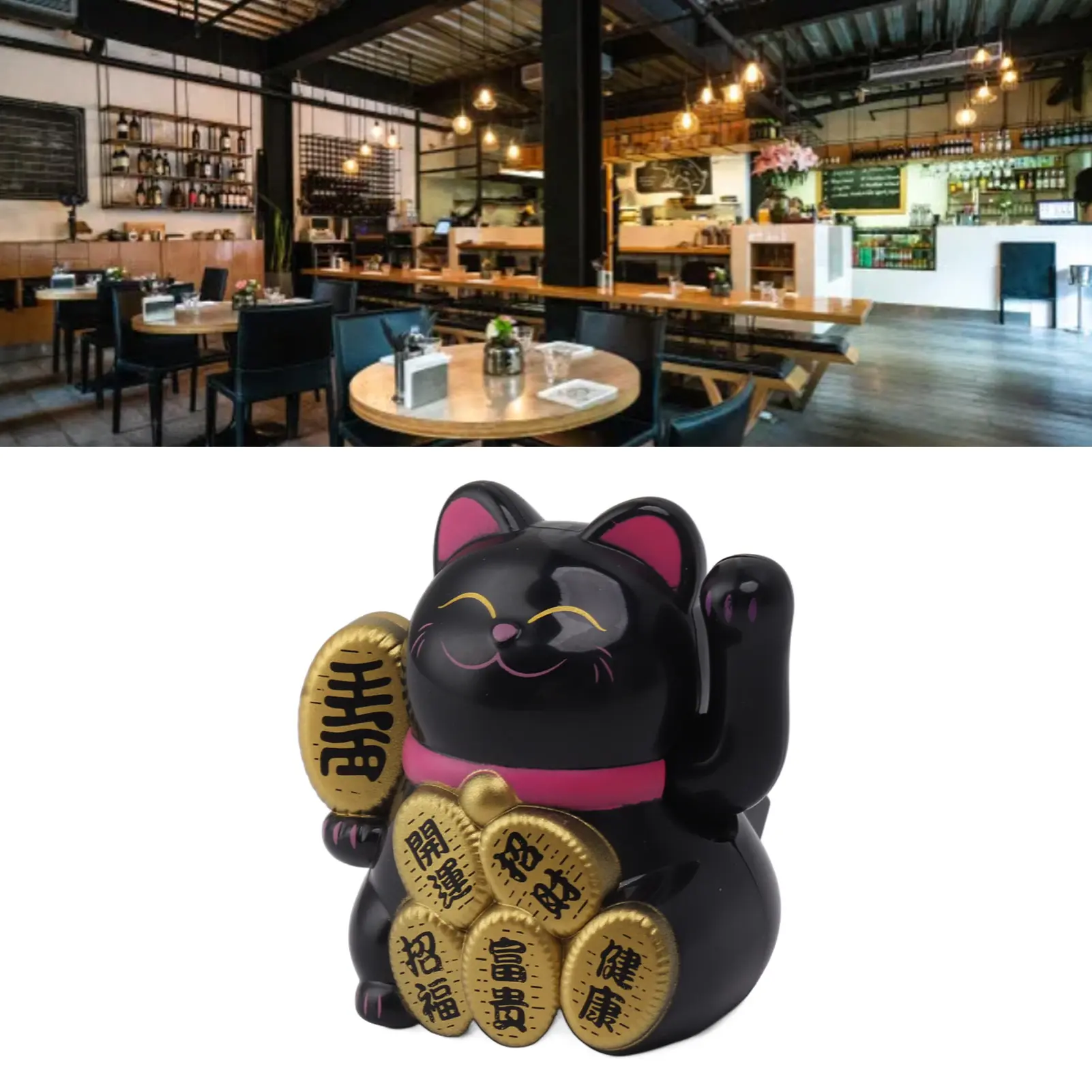 Solar Powered Lucky Cat 2 Inch Mini Cute Solar Waving Cat Lucky Wealth Welcoming Cat for Home Car Decoration Lucky Cat