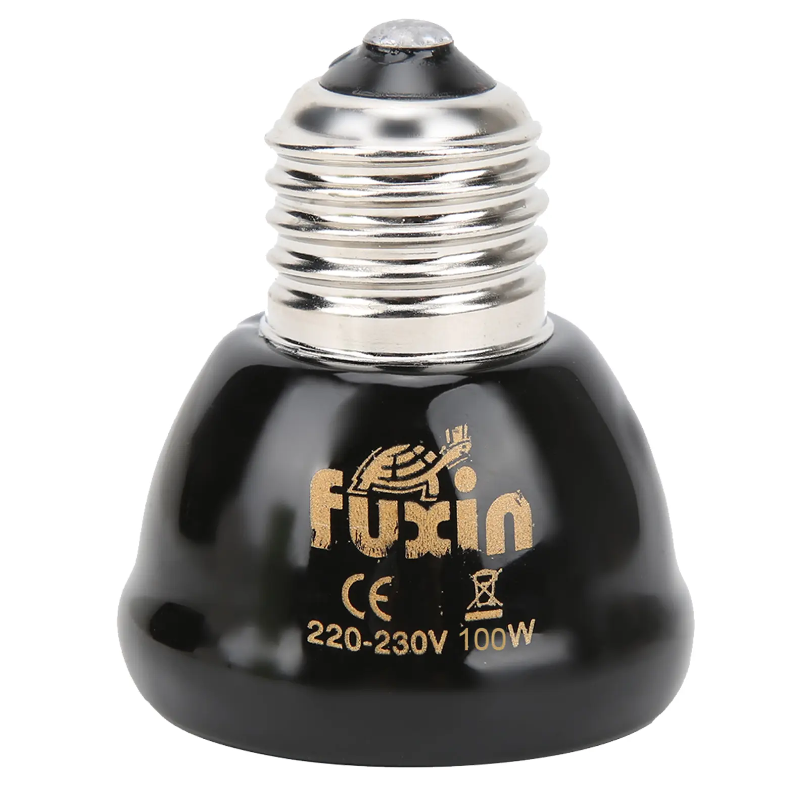 Ceramic Heating Lamp E27 Animal Heating Lamp Harmless and Light‑ Black Ceramic Heating Lamp for Reptiles 220‑230V