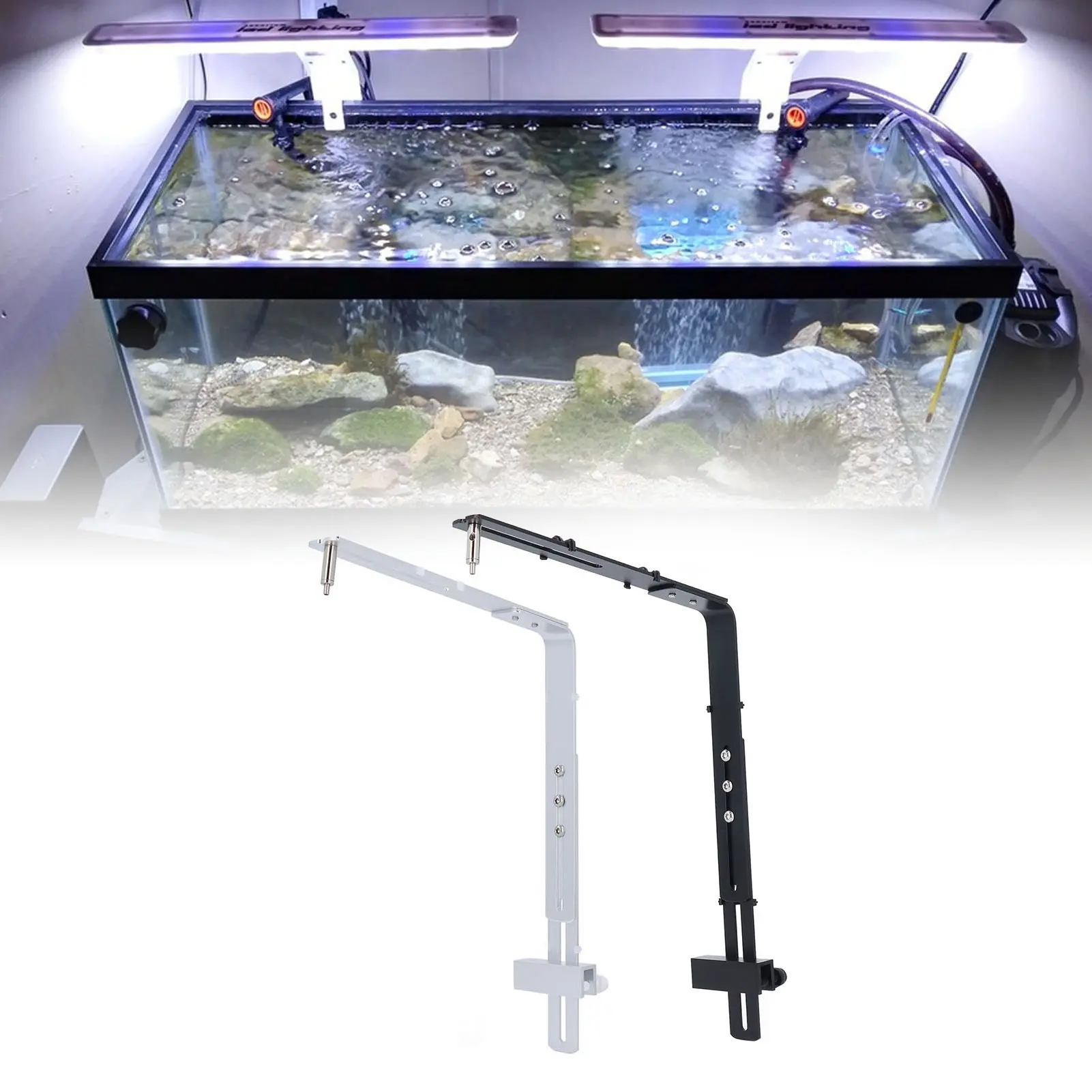 Aquarium Lamp Stand Aquarium Lamp Bracket Fish  Light Bracket Flexible Stylish Versatile Easy To Assemble for Hanging Lamp