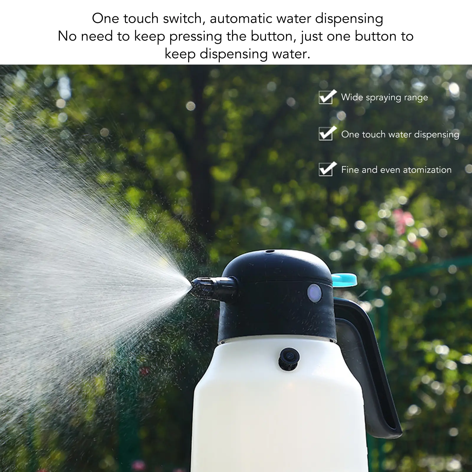 Foam Sprayer Electric Foam Spray Bottle PP Cordless 1.8L 2000mAh Pressurized Multifunctional for Garden