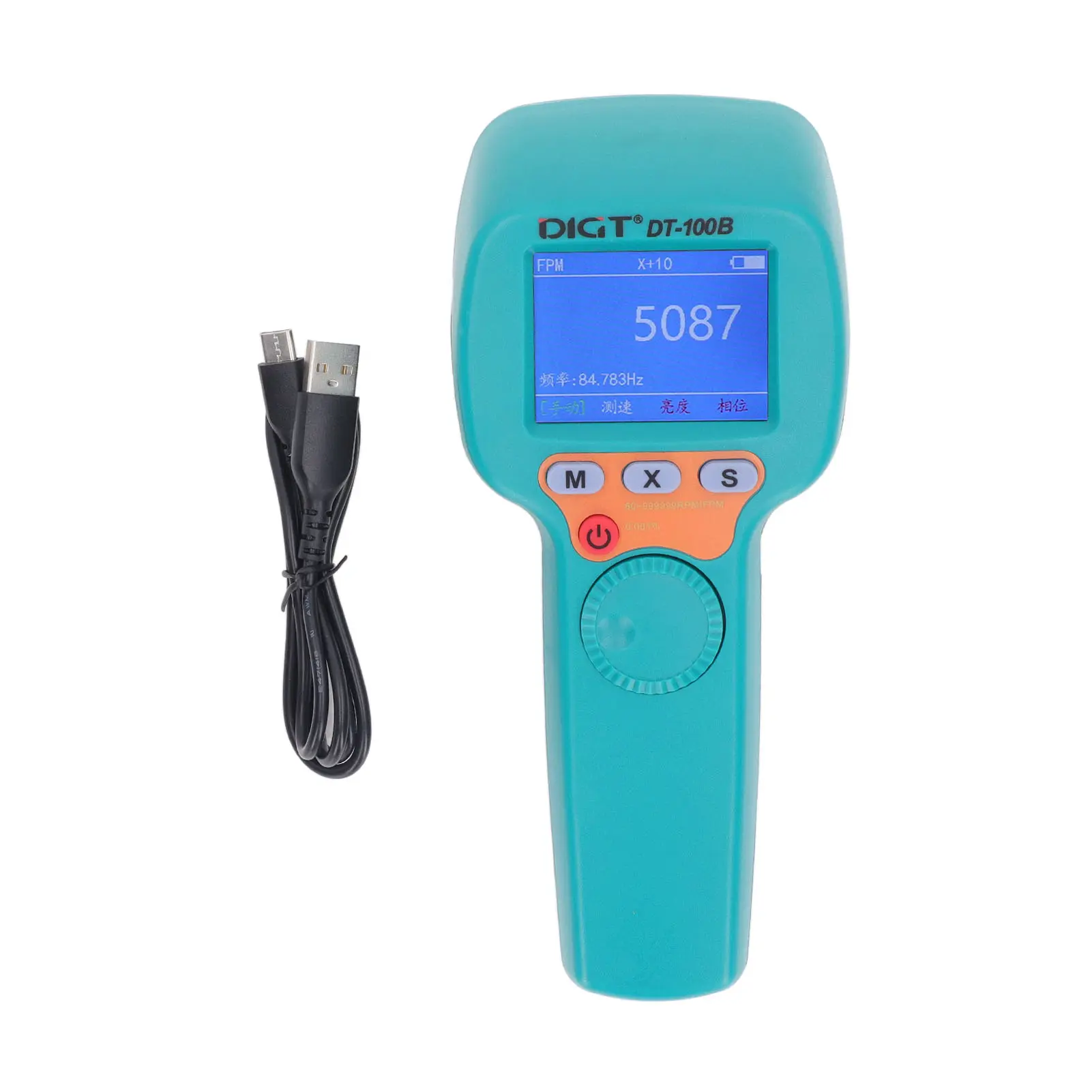 Handheld Stroboscope 60-999999 RPM 7.4V Non Contact Strobe Tachometer LCD Display High Accuracy ABS Efficient for Machines
