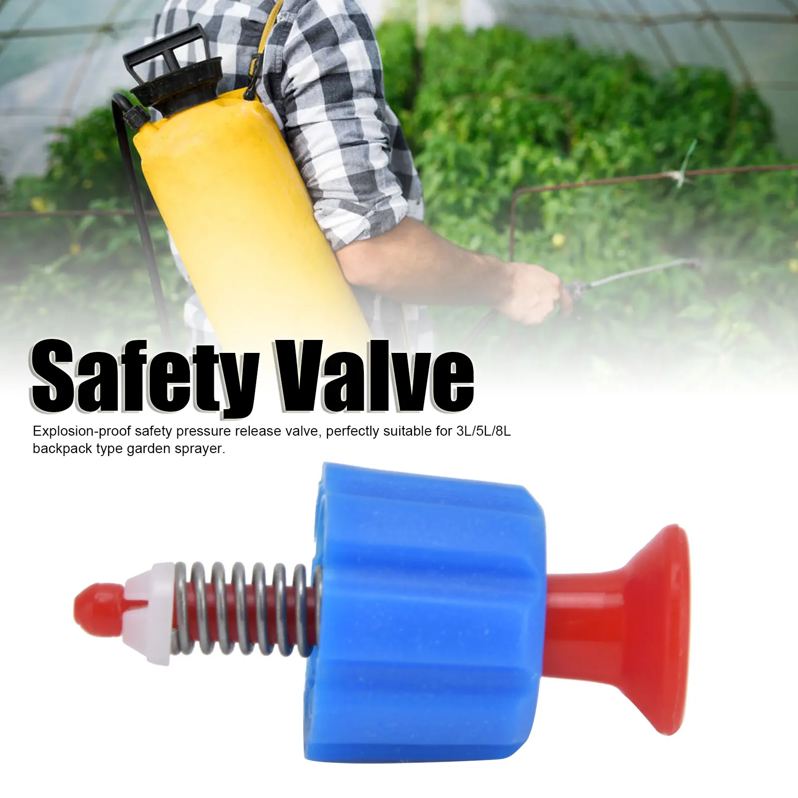 Gardening Fittings Pressure Relief Valve PP Automatic Safety Valve Accessory for 3L/5L/8L Backpack Sprayer Pressure Relief Valve