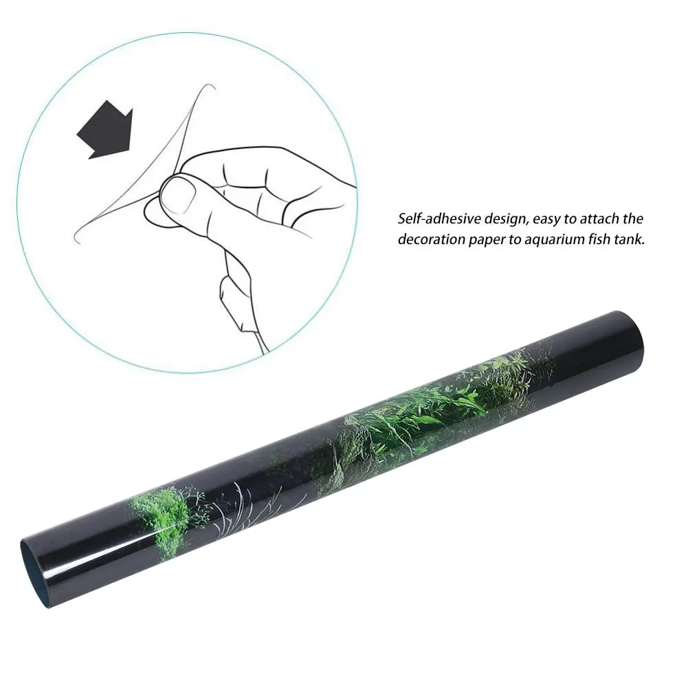 Aquarium Background Sticker Fish  Sticker Aquarium Fish  Seafloor Water Grass Background Decoration Painting PVC Sticker