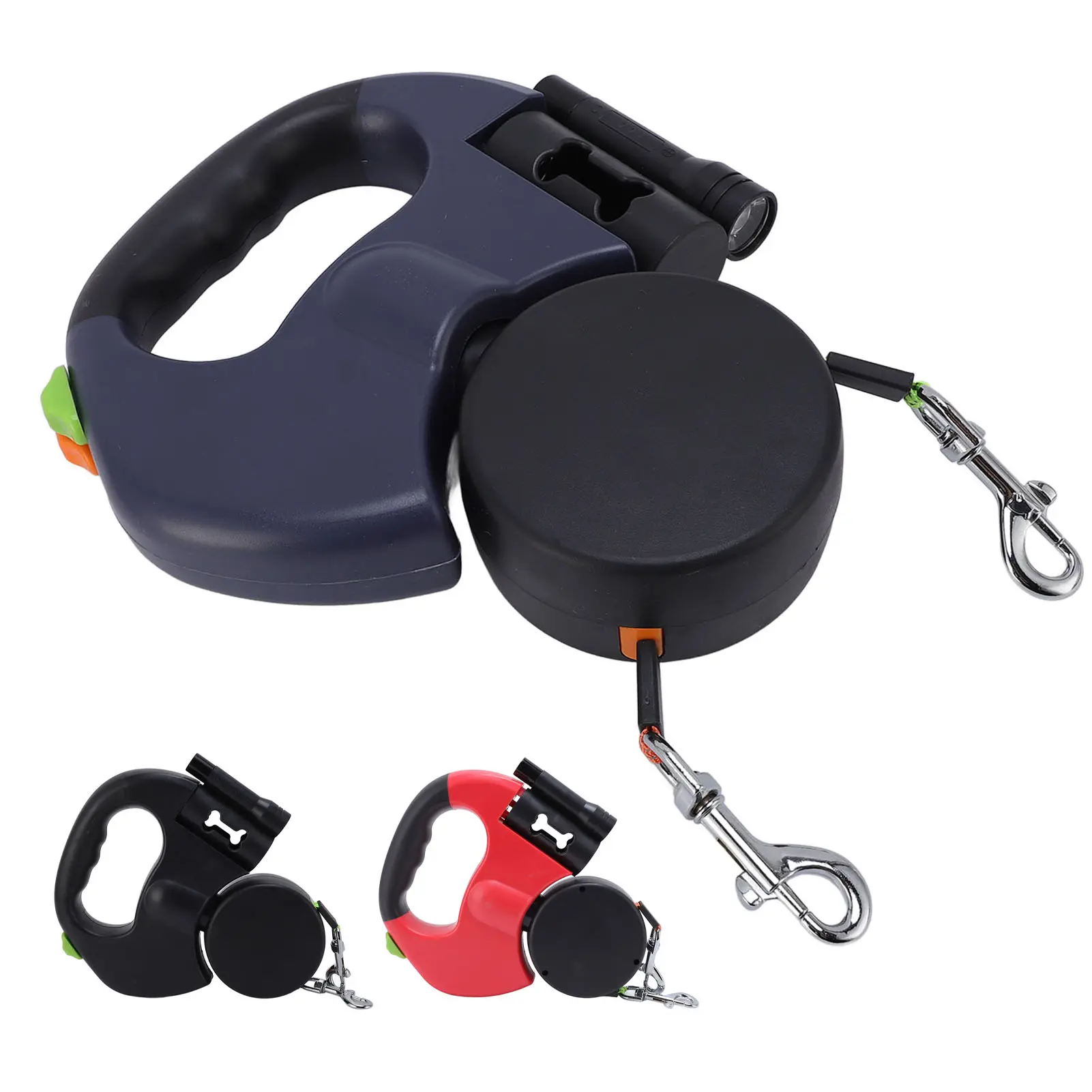 Automatic Retractable Dog Leash Built in LED Light Stretch Resistant Comfortable Grip Pet Traction Leash for Medium Small Dogs