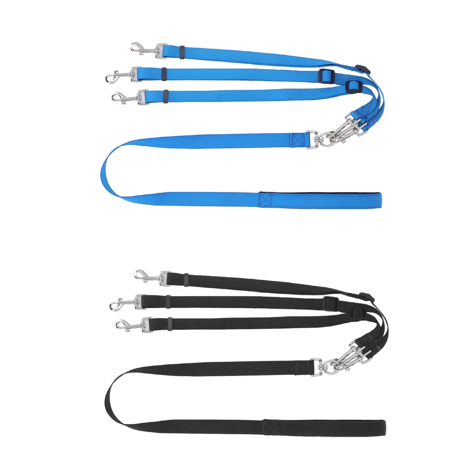 3 Way Dog Leash Multipurpose Detachable Adjustable Nylon Thickened Dog Nylon Leash Flexible with Padded Handle for Walking
