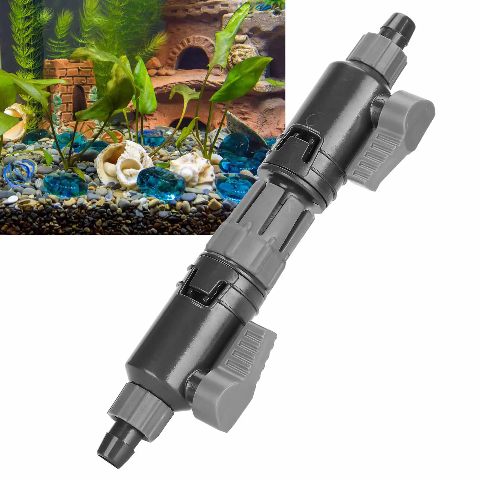 Aquarium Double Tap Connector Aquarium Water Control Valve Fish  Hose Pipe Quick Release Double Tap Connector