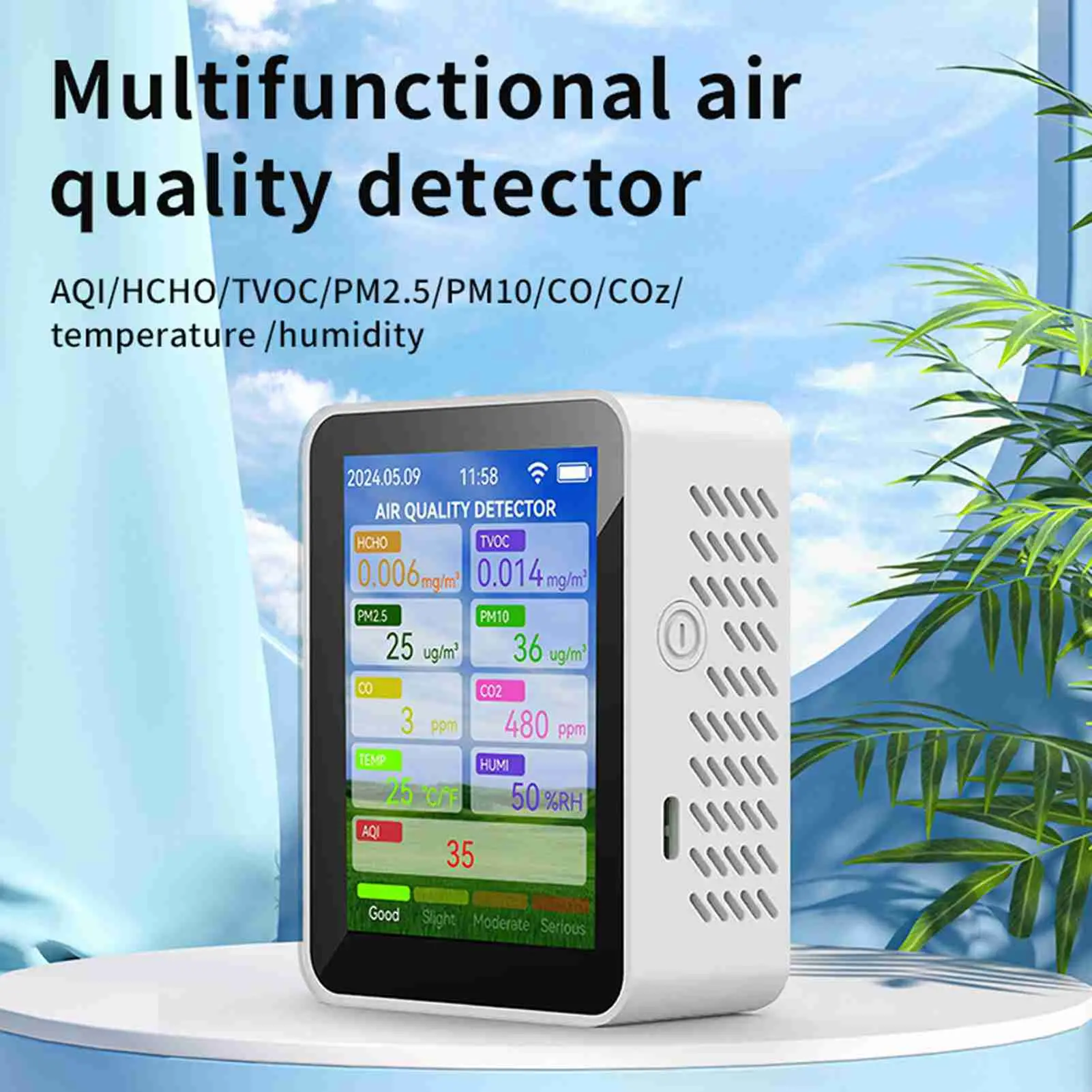 Multifunctional Air Quality Detector PM2.5 CO CO2 Temperature Humidity Air Quality Monitor Tuya Wifi CO2 Detect Meter  Tester