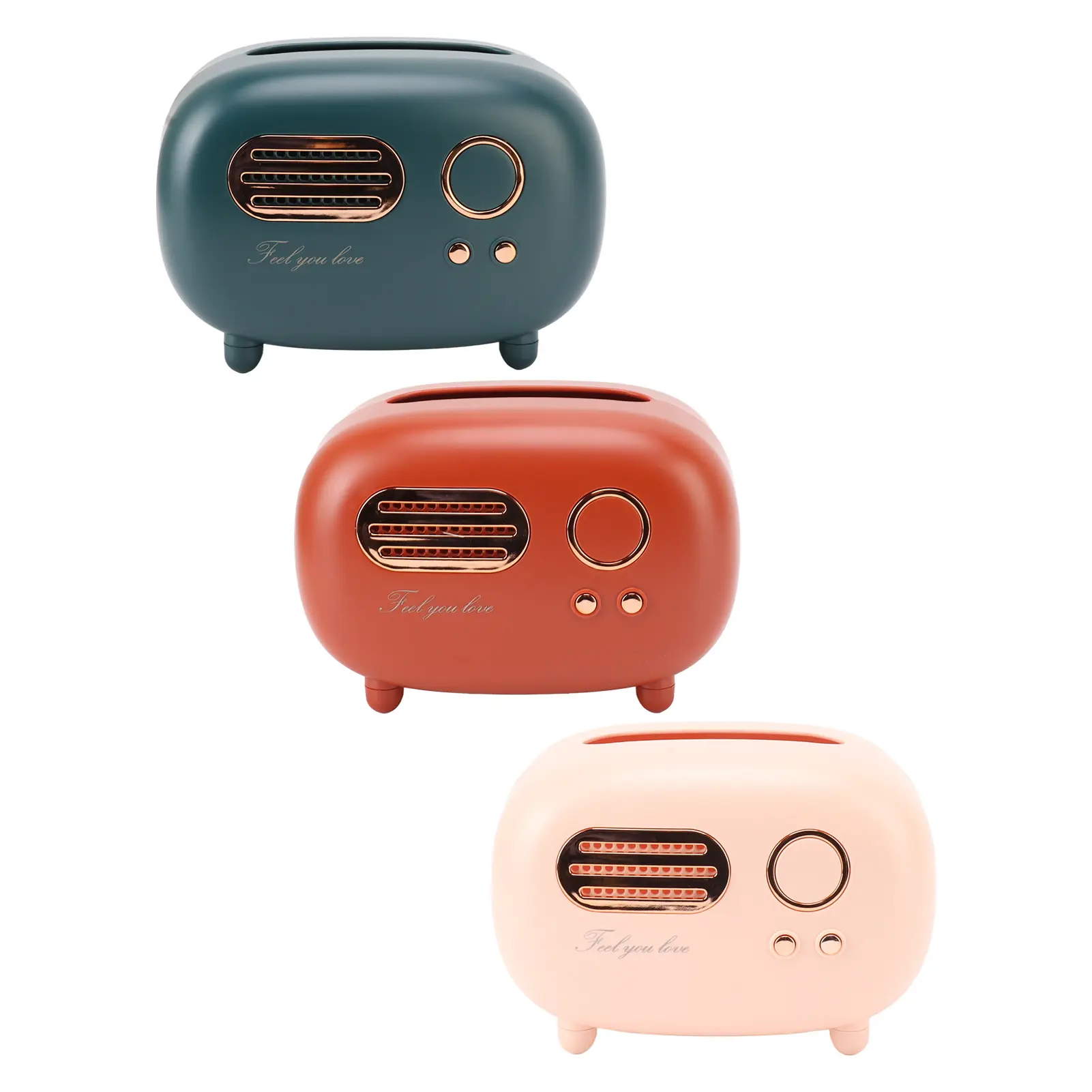 Retro Radio Shape Tissue Cover Box Vintage Radio Tissue Box for Bathroom Living Room Bedroom Nightstand Desk Table Tissue Box