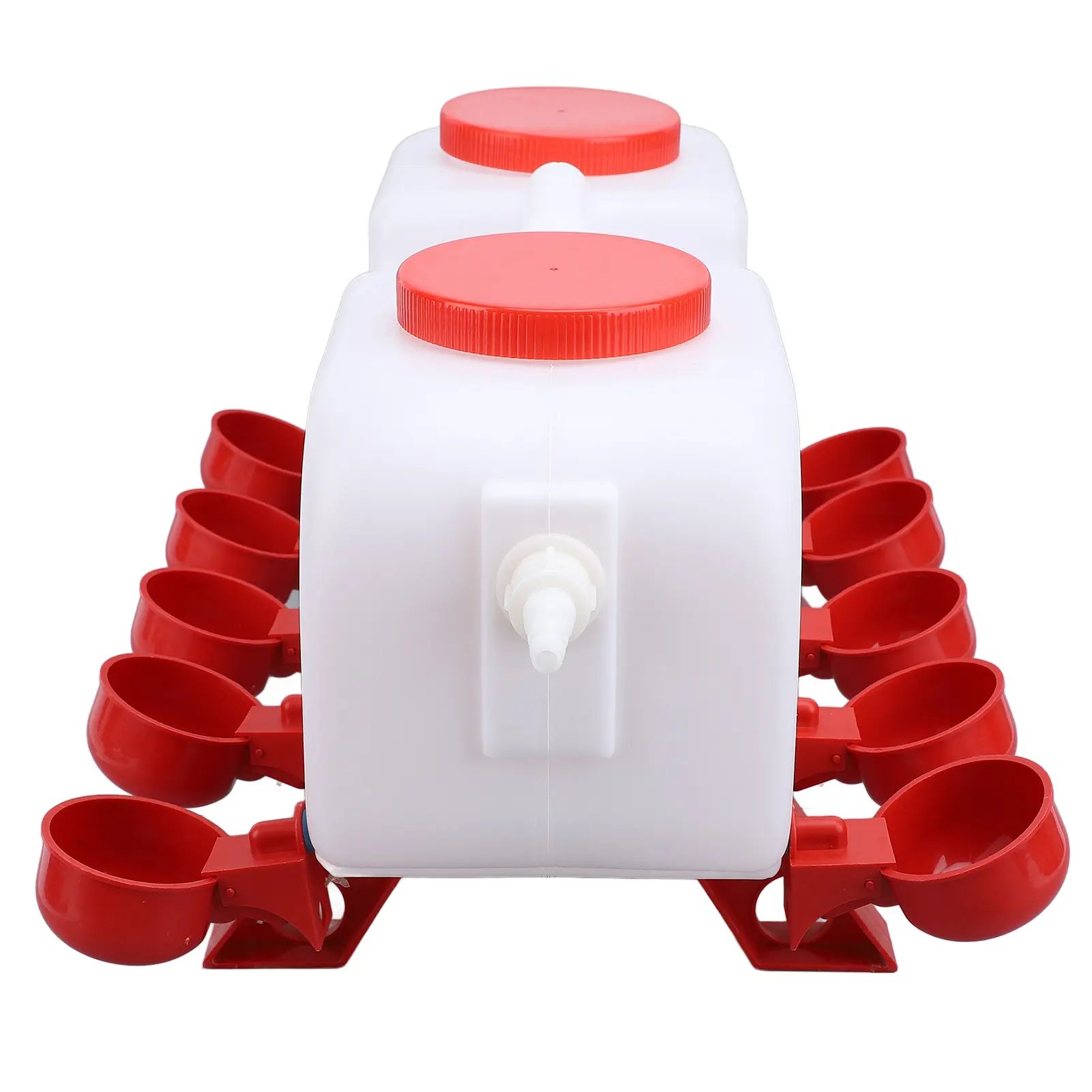 Automatic Chicken Waterer Dispenser 10 Liters Poultry Water Feeder With10 Chicken Waterer Cups for Duck Geese Duck Waterer