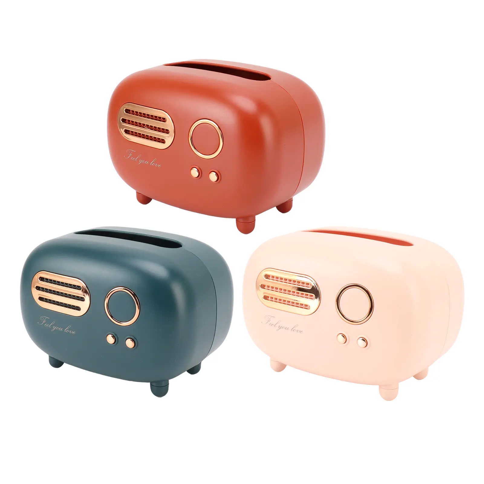 Retro Radio Shape Tissue Cover Box Vintage Radio Tissue Box for Bathroom Living Room Bedroom Nightstand Desk Table Tissue Box