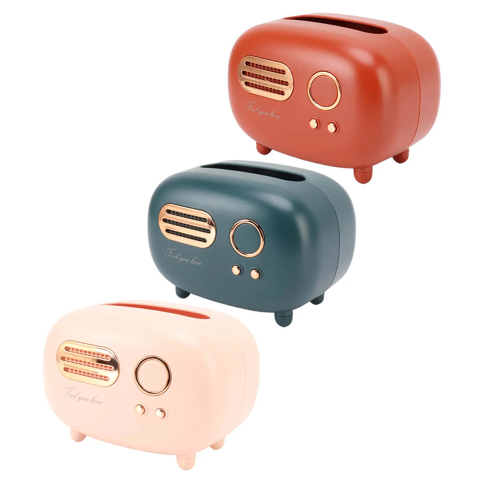 Retro Radio Shape Tissue Cover Box Vintage Radio Tissue Box for Bathroom Living Room Bedroom Nightstand Desk Table Tissue Box