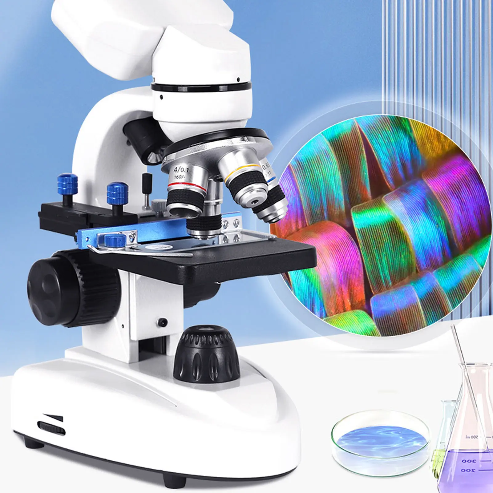 Binocular Microscope 40X‑5000X 360° Rotation Clear Image High Definition for Inspection Laboratory Binocular Microscope