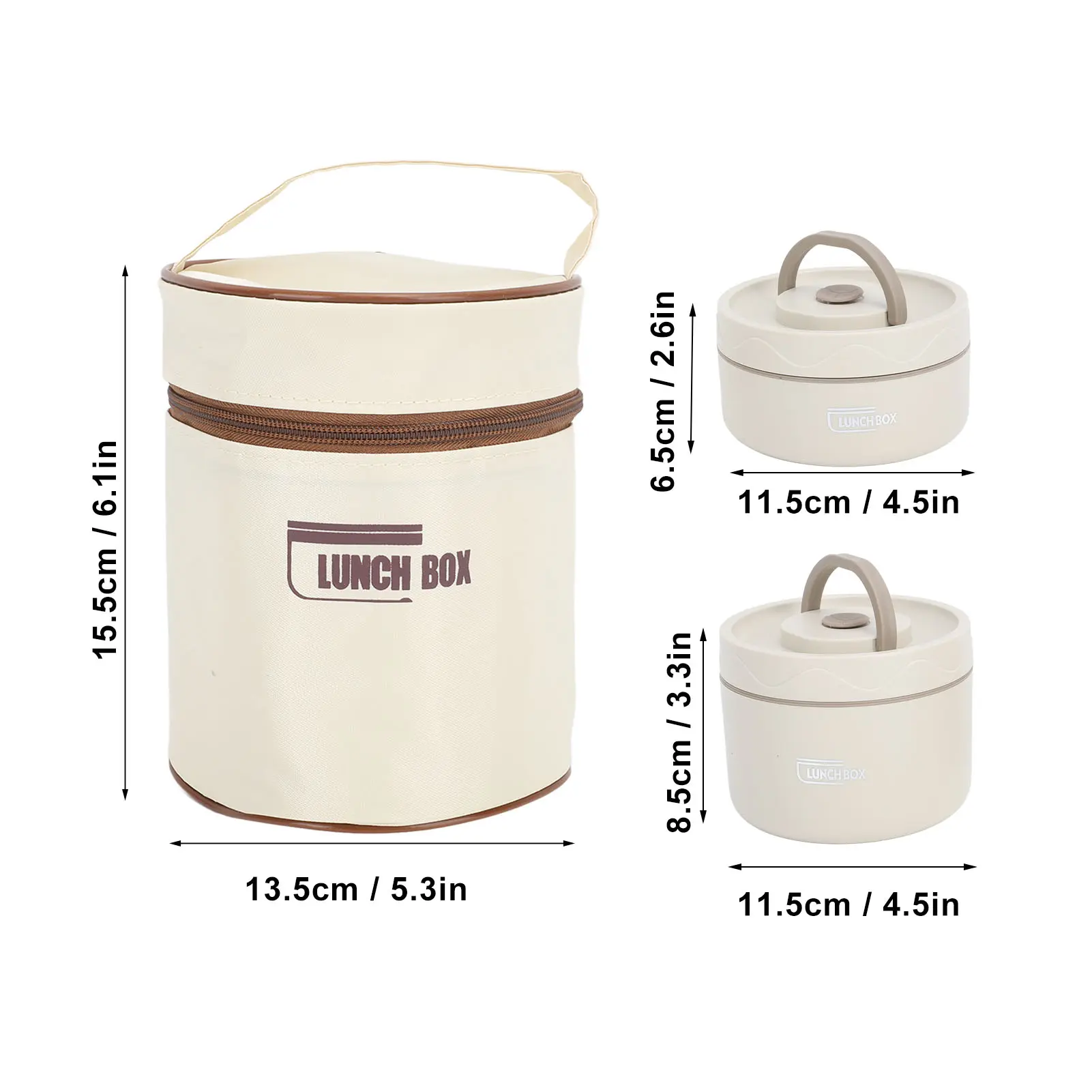 Thermal  Box 304 Stainless Steel Safe Portable Multifunction Round Insulated Food Container with Thermal Bag for Work