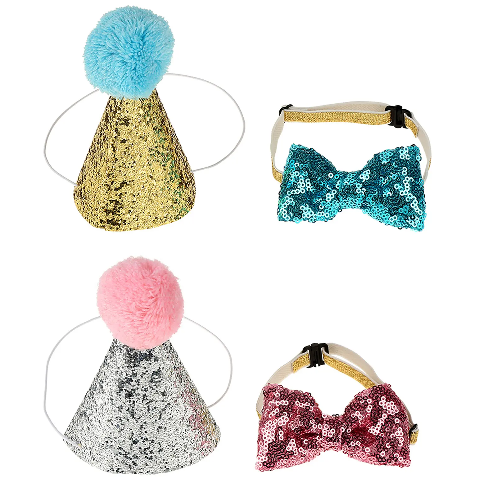Birthday Pet  Bowknot Costume Pet Headwear Cute Pet Cat Dog Birthday  Bowknot Party Costume Hat Bowknot Costume Headwear