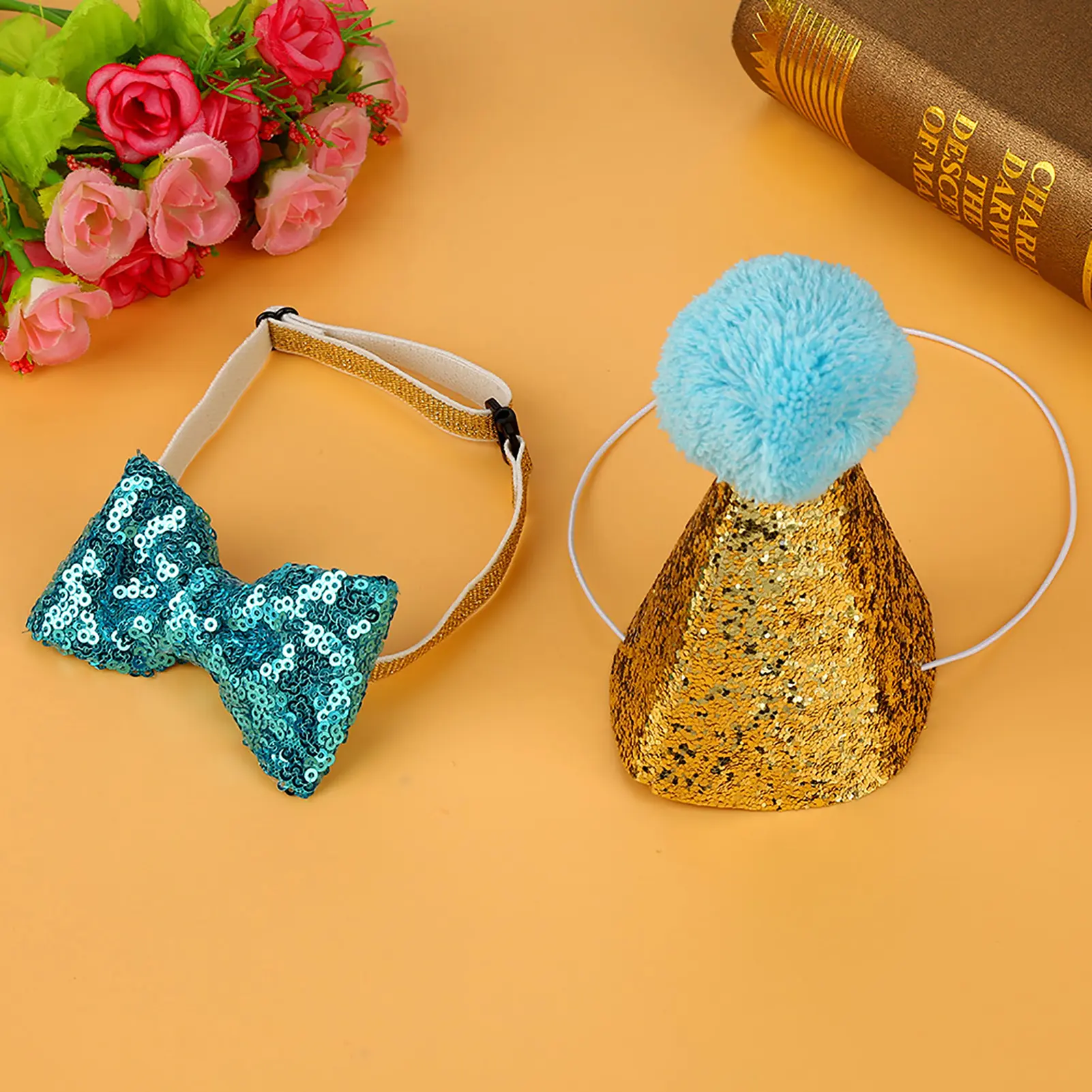 Birthday Pet  Bowknot Costume Pet Headwear Cute Pet Cat Dog Birthday  Bowknot Party Costume Hat Bowknot Costume Headwear