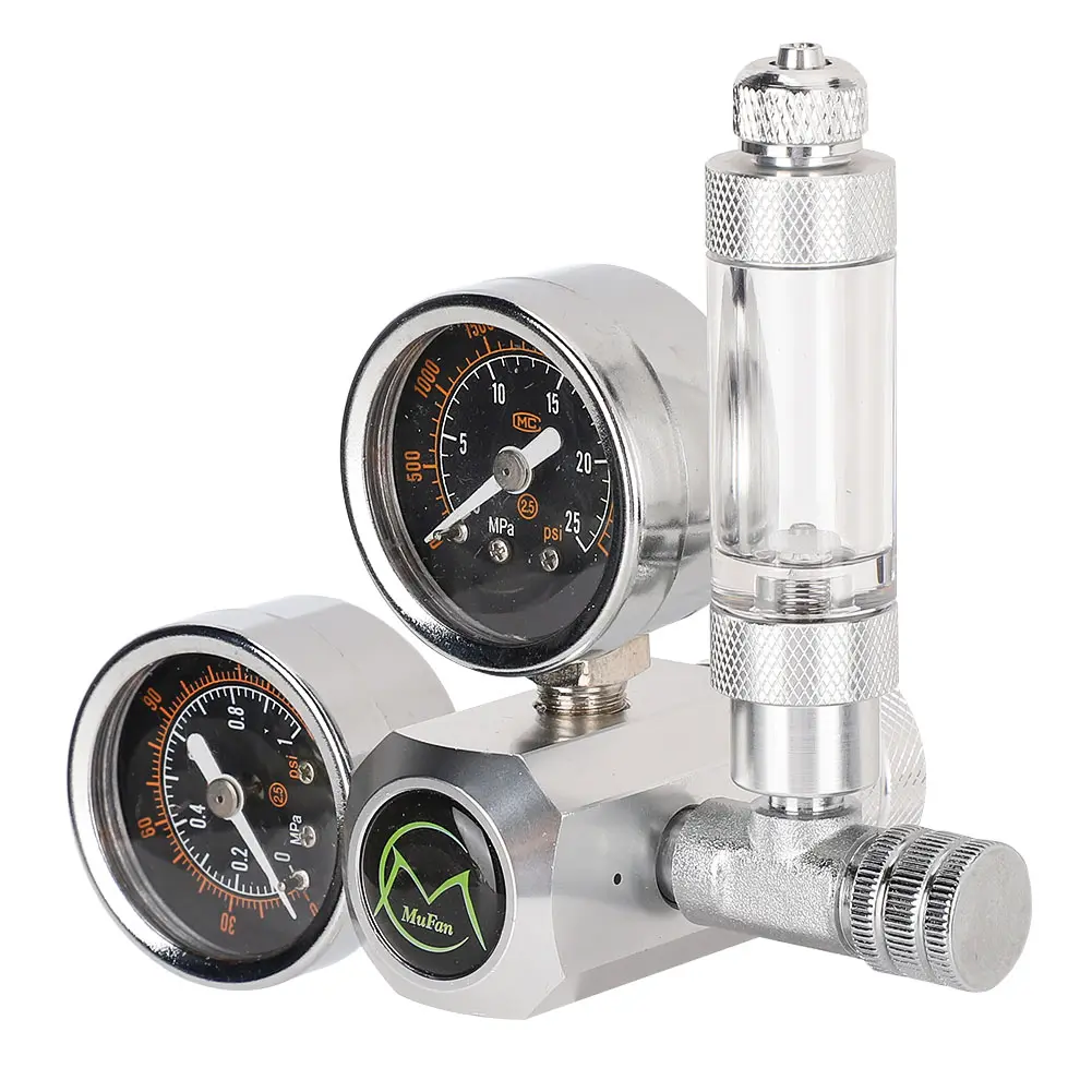 Aquarium Dual Gauge Display CO2 Regulator Aquarium Dual Gauge Display with Bubble Counter and Check Valve Aquarium Accessory