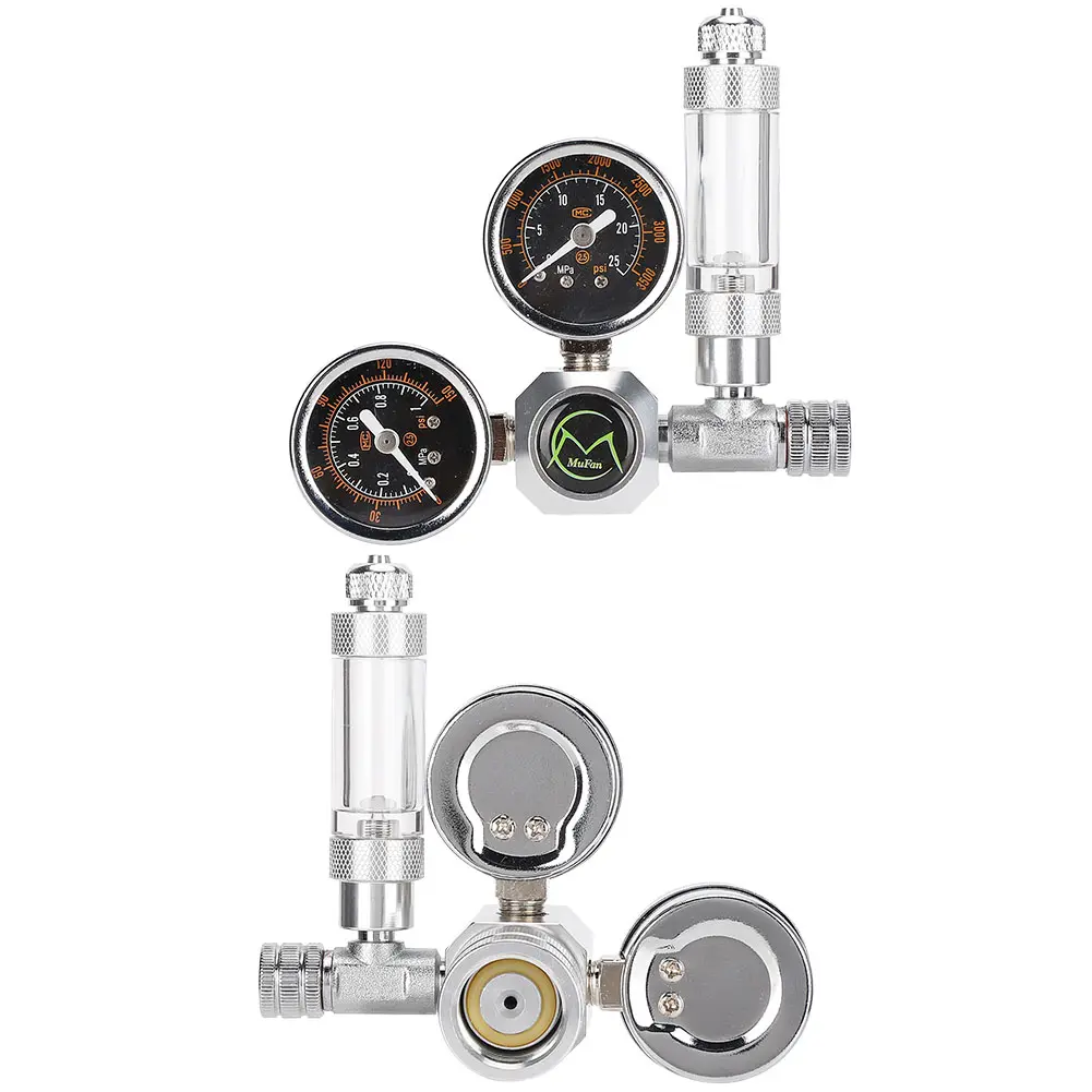Aquarium Dual Gauge Display CO2 Regulator Aquarium Dual Gauge Display with Bubble Counter and Check Valve Aquarium Accessory