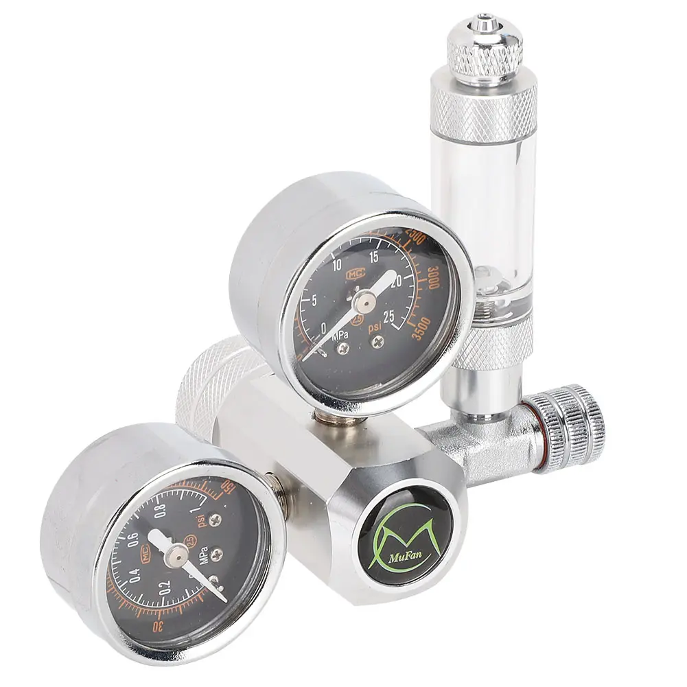 Aquarium Dual Gauge Display CO2 Regulator Aquarium Dual Gauge Display with Bubble Counter and Check Valve Aquarium Accessory