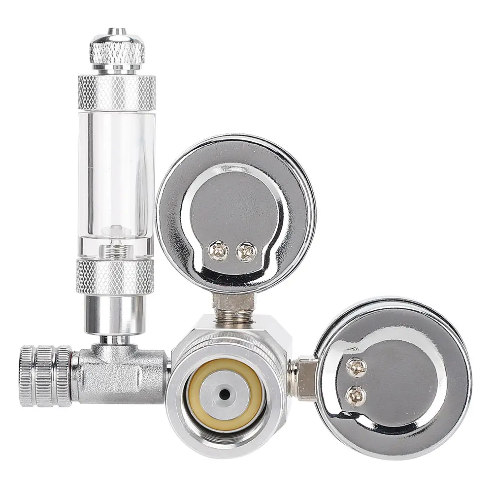 Aquarium Dual Gauge Display CO2 Regulator Aquarium Dual Gauge Display with Bubble Counter and Check Valve Aquarium Accessory
