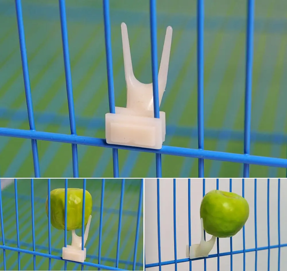 Bird Parrots Fruit Fork Bird Feeder Pet Bird Supplies Plastic Food Holder Feeding On Cage Convenient For Hamster Feeder 2 Pcs