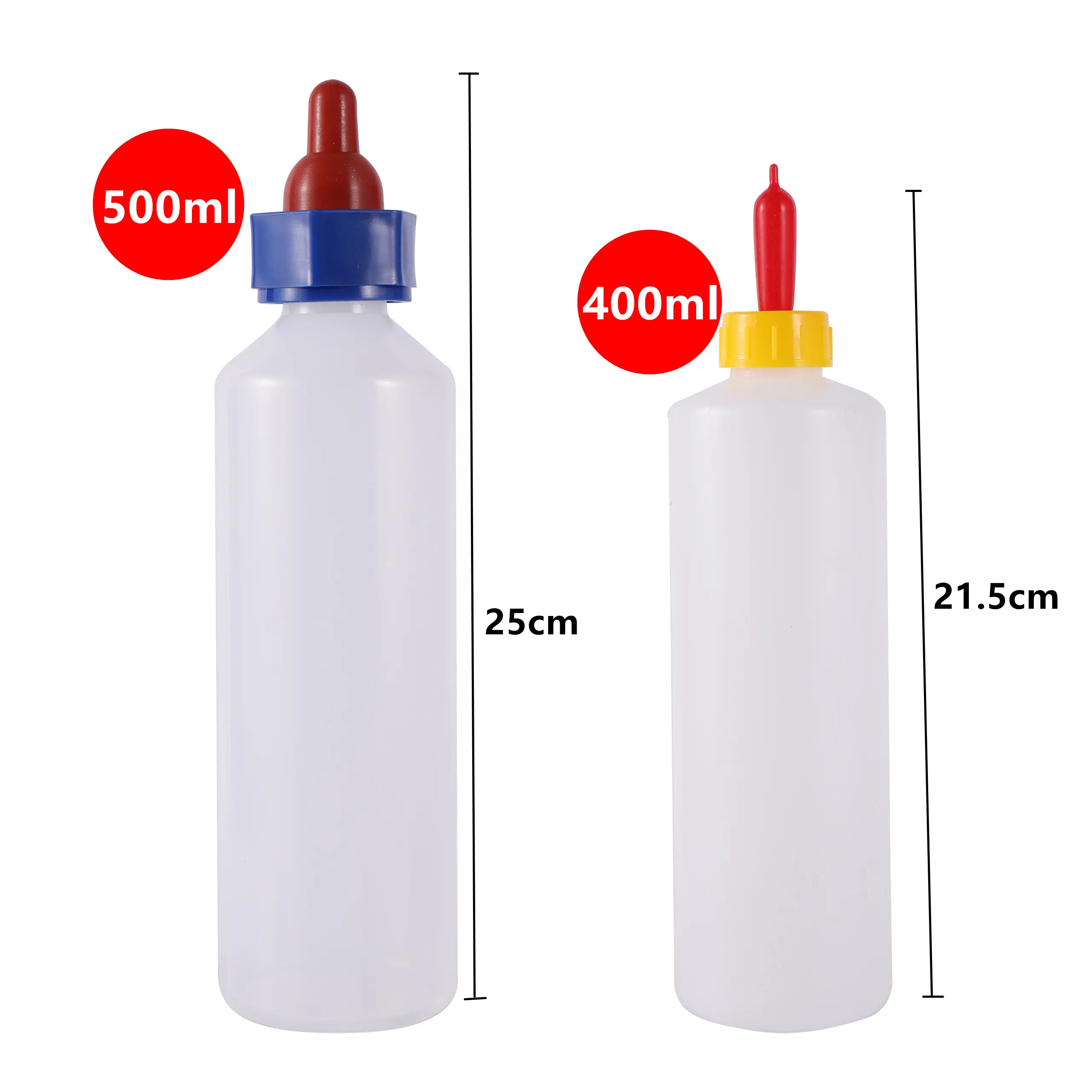 400ml/500ml Capacity Lamb Milking Bottle Nipple Drinker Plastic Piglet Sheep Goat Feeding Waterer Veterinary Equipment 1 Pc