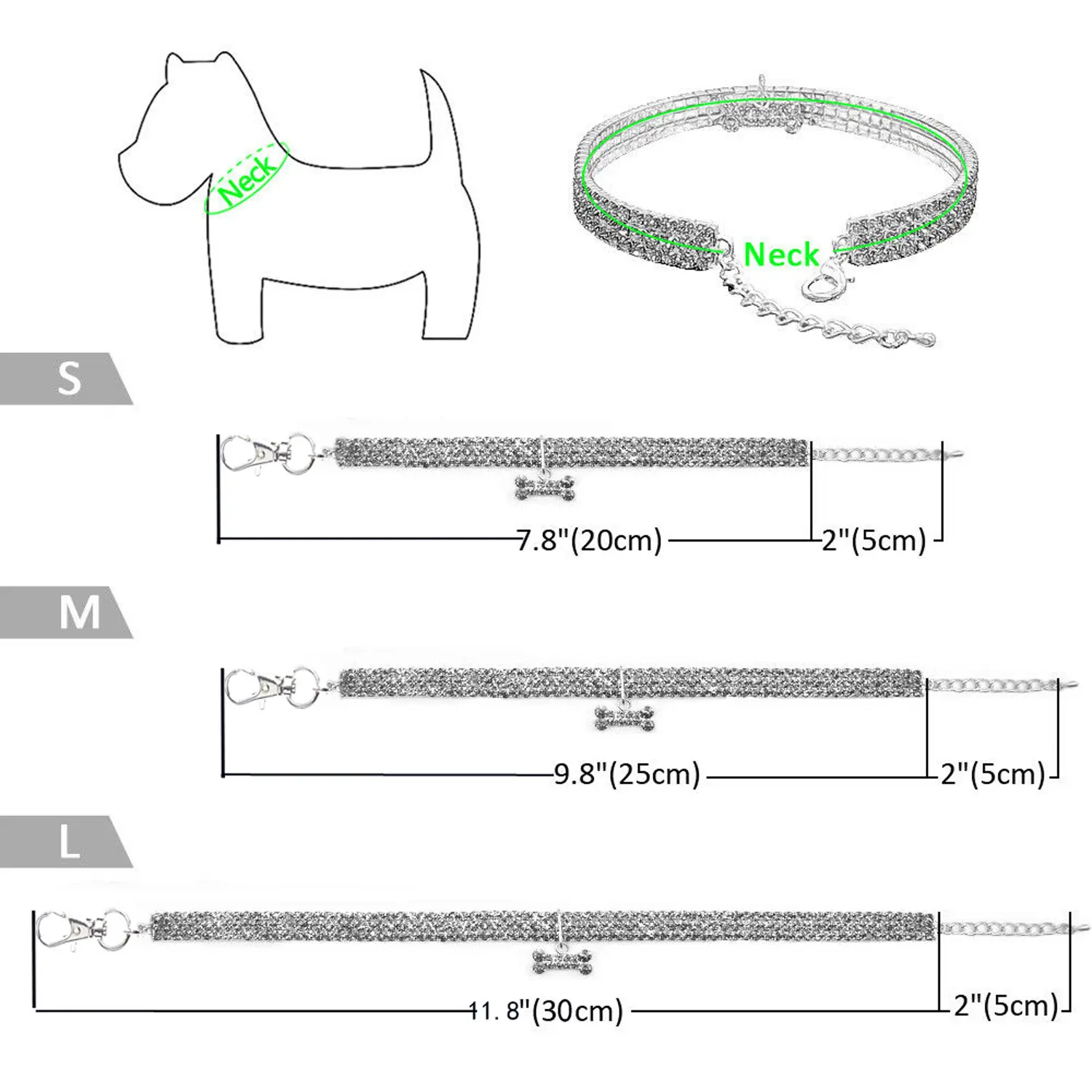 1Pc Luxury Dog Collar for Big Small Dog LuxuryGlitter Jeweled Bone Pendent Luxury Elastic Crystal Dog Collar Dog Accessories