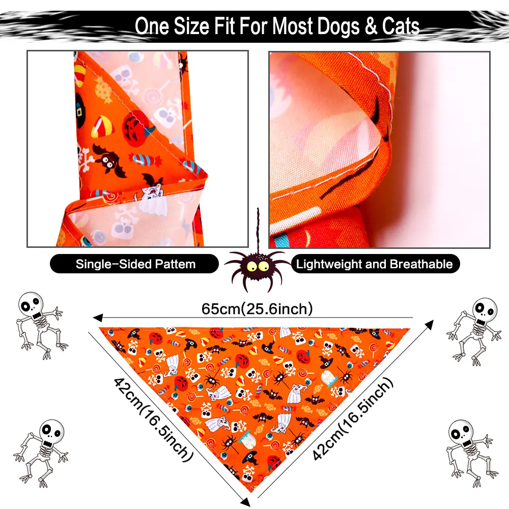 Dog Bandanas Halloween Dog Accessories Pet Dog Bandanas Scarf Small Dog Cat Puppy Bibs Pet Supplies For Small Dogs 1Pc