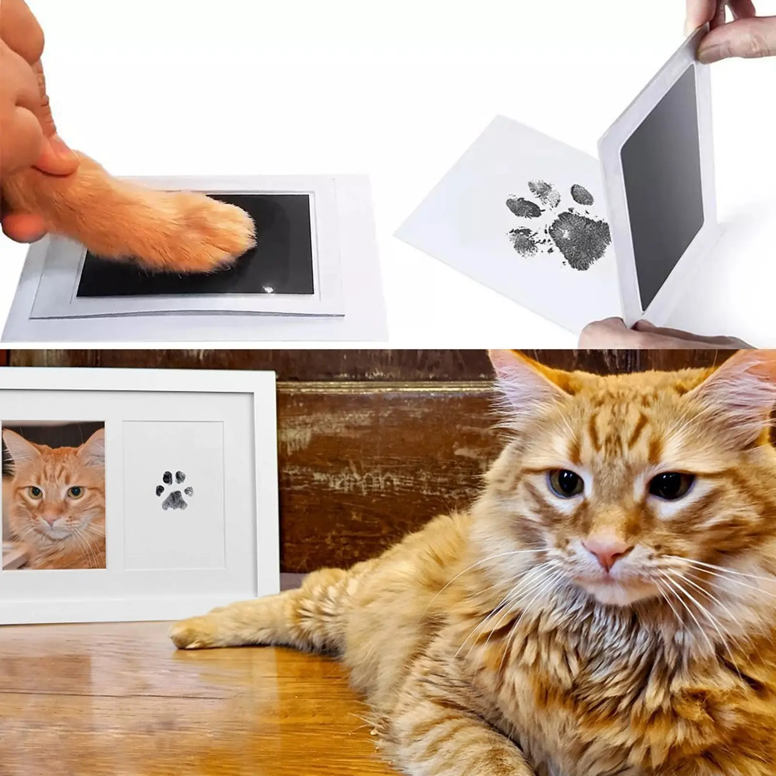 Pet Cat Dog Paw Print Ink Kit Pad Safe Non-toxic Baby Footprints Newborn Shower Handprint Easy Diy Touch Inkless Pet Souvenir