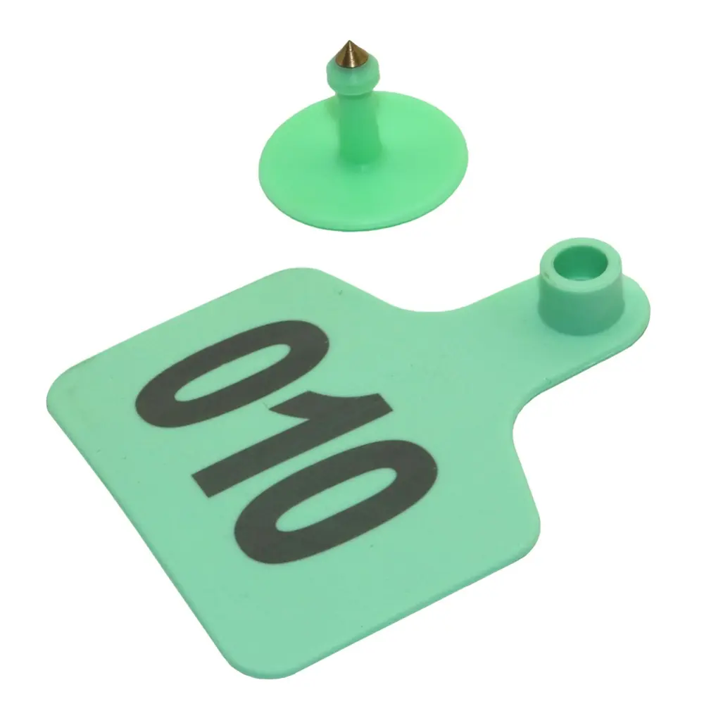 20 Pcs Livestock Cattle Cow Ear Tag Signs With The Digital Laser Typing Copper Head Earrings Farm Animal Identification Card