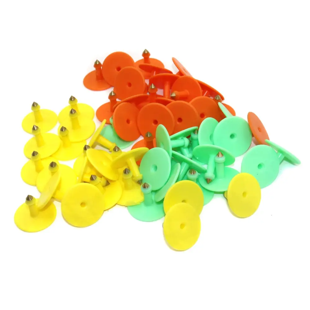 20 Pcs Livestock Cattle Cow Ear Tag Signs With The Digital Laser Typing Copper Head Earrings Farm Animal Identification Card