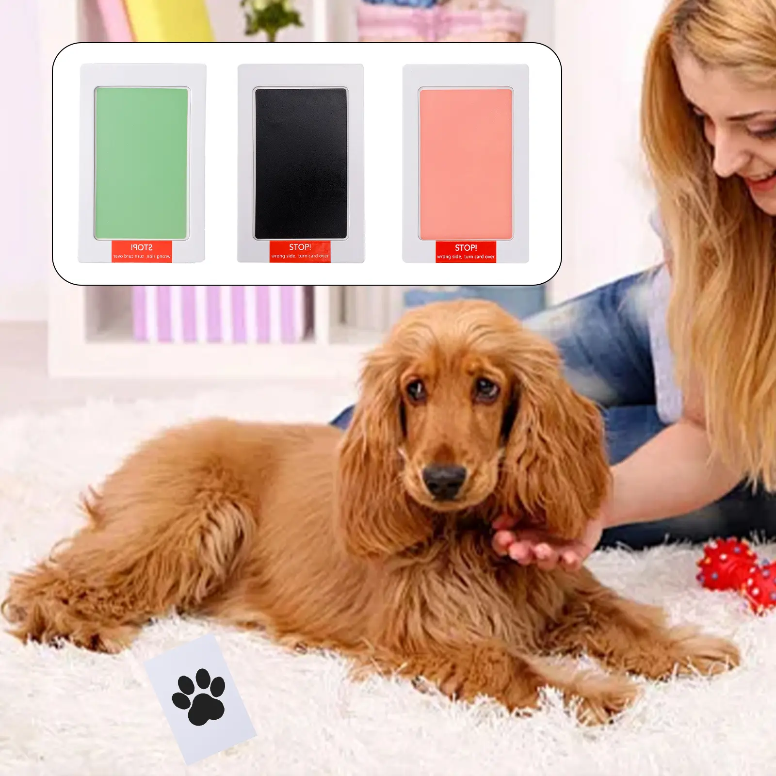 Pet Cat Dog Paw Print Ink Kit Pad Safe Non-toxic Baby Footprints Newborn Shower Handprint Easy Diy Touch Inkless Pet Souvenir
