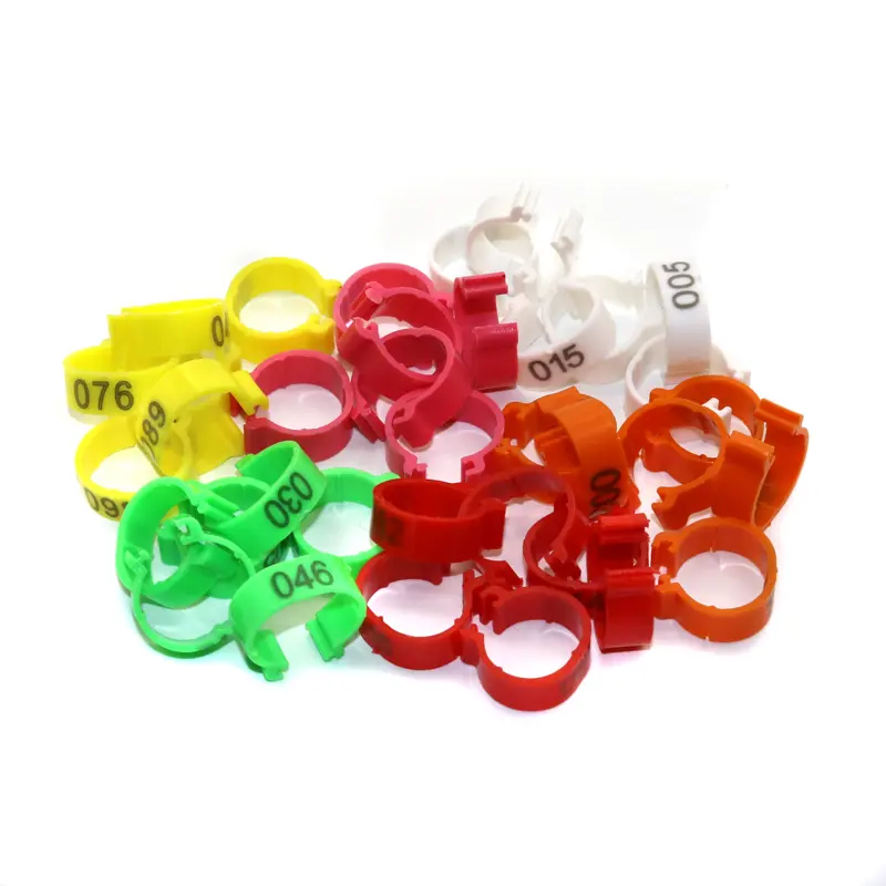 100 Pcs 6 Colors Inner Diameter 1.6cm Plastic Open Type Buckle Chicken Duck Goose Digital Foot Ring Poultry Farming Equipment
